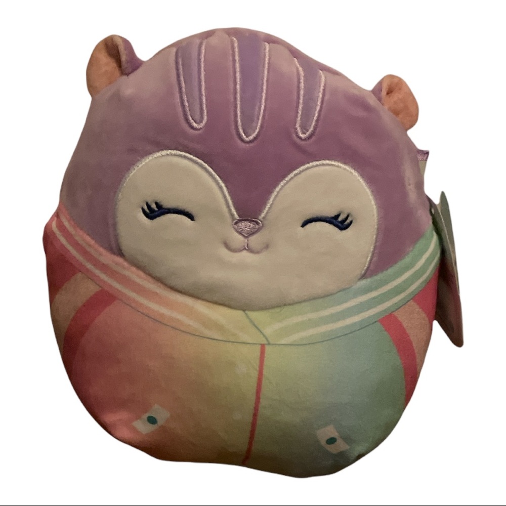 Squishmallow 8" Sydnee Squirrel Soft Purple Plush Brand New With Tag Fast Ship